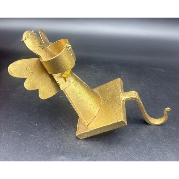 Pier One Gold Metal Angel w/ Star Christmas Stocking Holder Hanger Set Of 2 - Picture 3 of 8